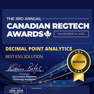 Canadian RegTech Awards 2023- Best ESG Solution