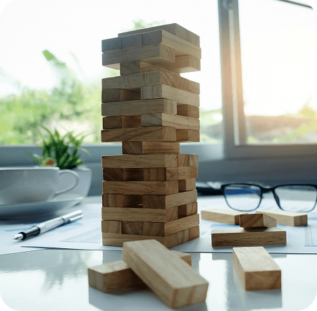 Wooden block tower
